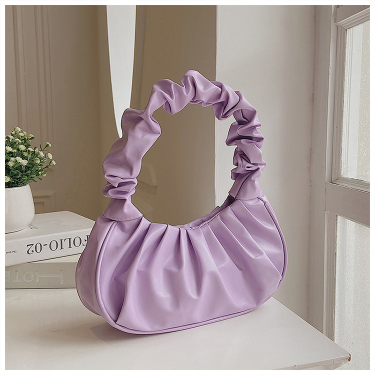 353g Weight Polyester Lining Material Ruched Bag, Sewing Thread Fashion Element Zipper Closure Type Single Shoulder Strap Strap Type Shoulder Bag Bags Type Casual, Daily, Shopping Occasion Pu Leather Material Solid Color Pattern All Seasons Season Women's Gender Classic Style Style Dumpling Shape Shape Women's Pu Leather Solid Color Classic Style Ruched Bag Sewing Thread Dumpling Shape Zipper Shoulder Bag 8