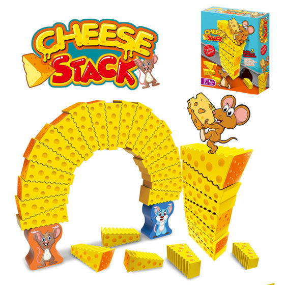 Children's toy mouse stack cheese arch cheese stack music table game parent-child interactive birthday gift