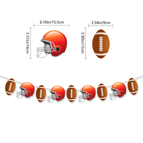 Cross-border American football theme party decoration football helmet modeling paper latte art wholesale customization