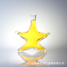 产地批发200ml五角星玻璃瓶异型酒瓶设计好看的洋酒瓶