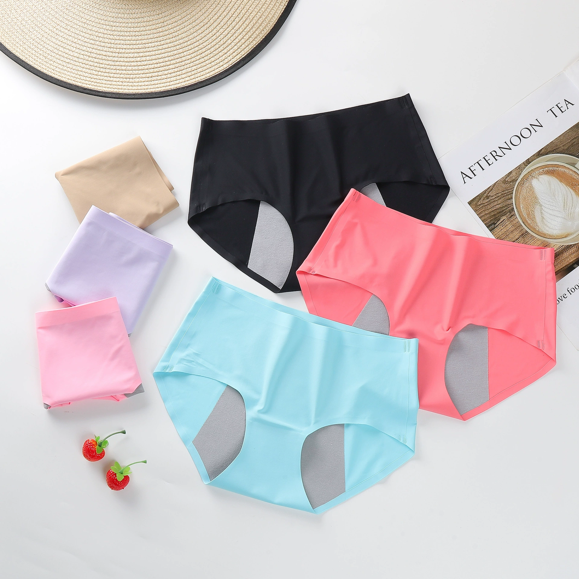 Летние тонкие брюки из ледяного шелка, герметичное треугольное нижнее белье, женские дышащие брюки средней линии талии, тетя женщины