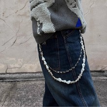 复古cleanfit珍珠腰链男配饰y2k复古朋克流苏裤链女美式嘻哈