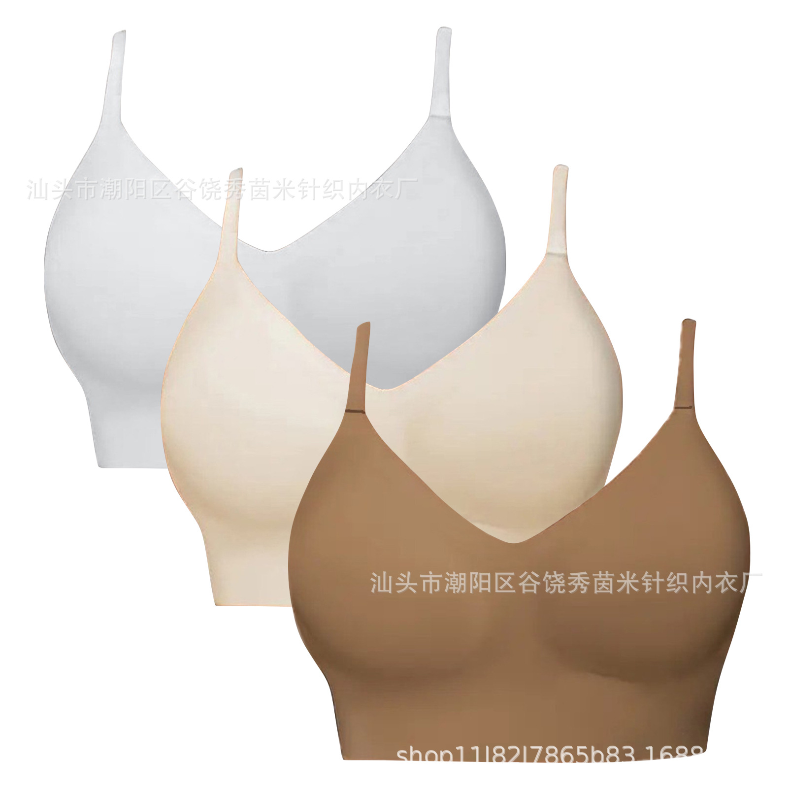 3Pcs Temu爆款夏季大U露背多种穿法聚拢文胸欧美亚马逊 Shein