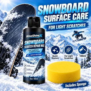 KineShineX 滑雪板浅划痕修复蜡乳白色膏体单板表面划痕护理抛光