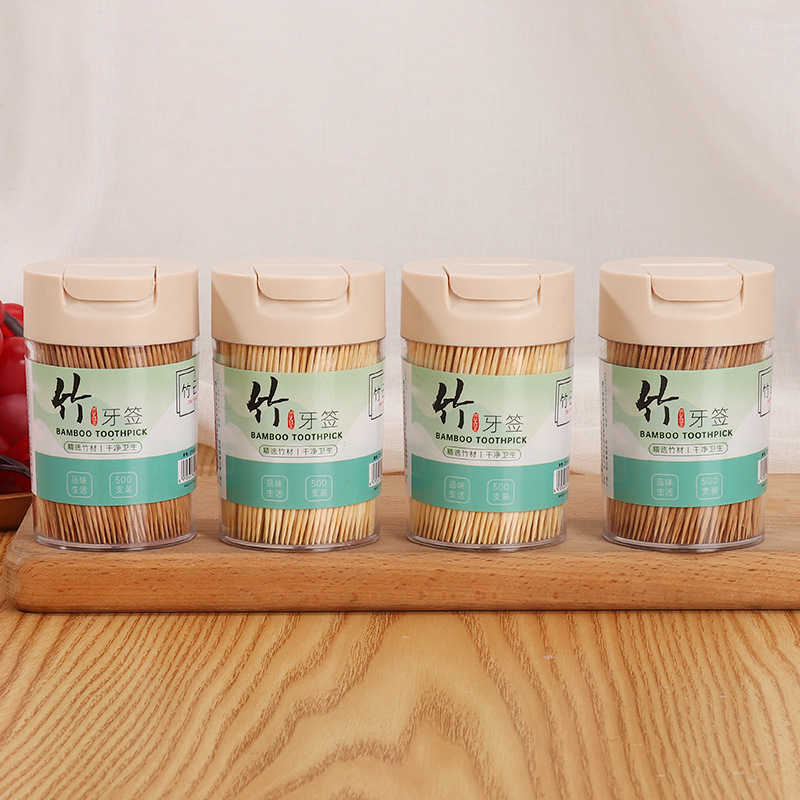 Dual-headed bamboo toothpicks, household minimalist bamboo toothpicks, sliding lid bottle packaging, bamboo toothpicks for hotels, restaurants, portable, disposable