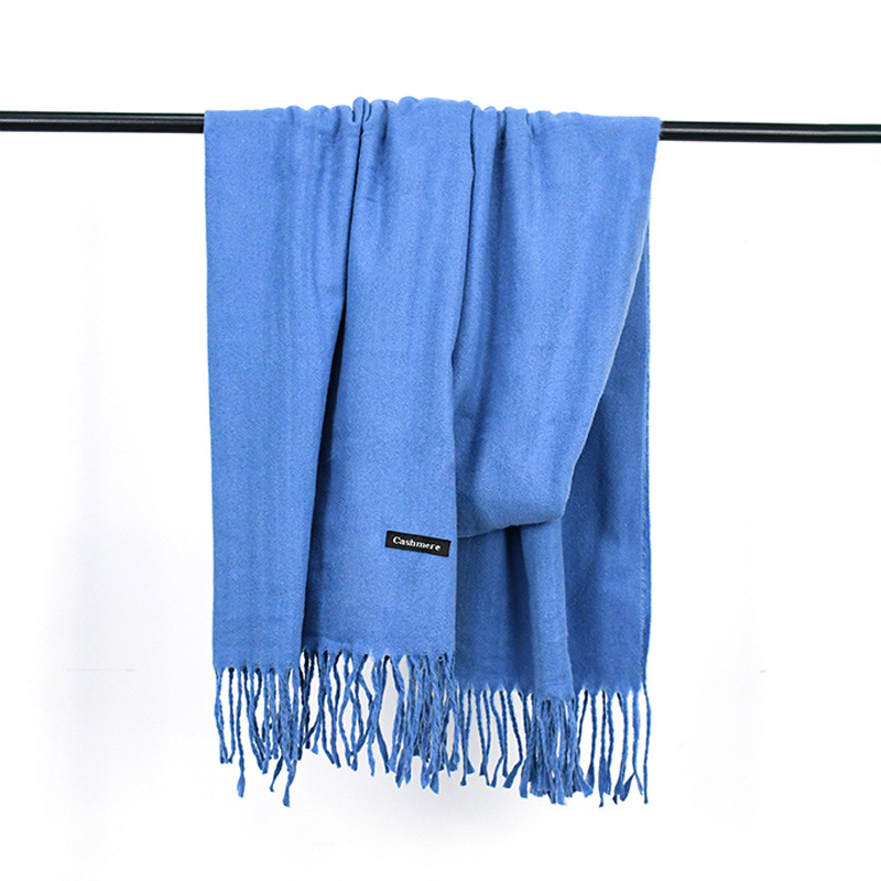 Bufanda Gruesa de Imitación de Cachemira Gris, Estilo Coreano Simple, para Negocios y Abrigar
