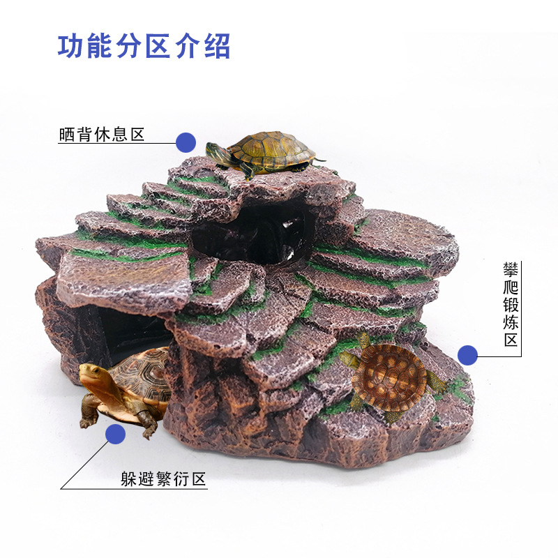 Acuario, tortuga, terraza, tanque de tortuga, plataforma de tortuga, escalada, plataforma de espalda, simulación, escondite, escalada, mascota, decoración de paisaje de roca