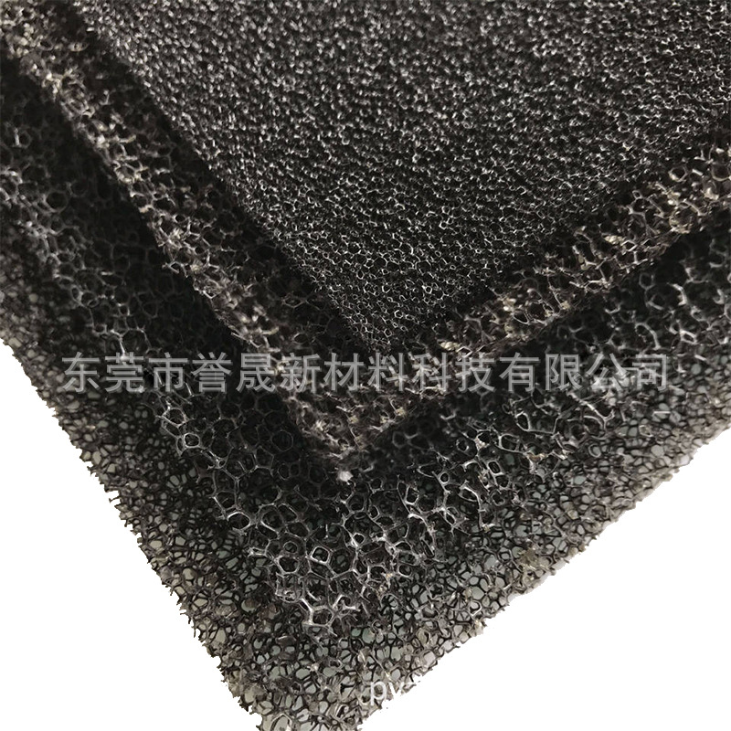 灯具散热防尘过滤棉 猫砂盆宠物活性炭过滤棉 黑色网状聚氨酯过滤