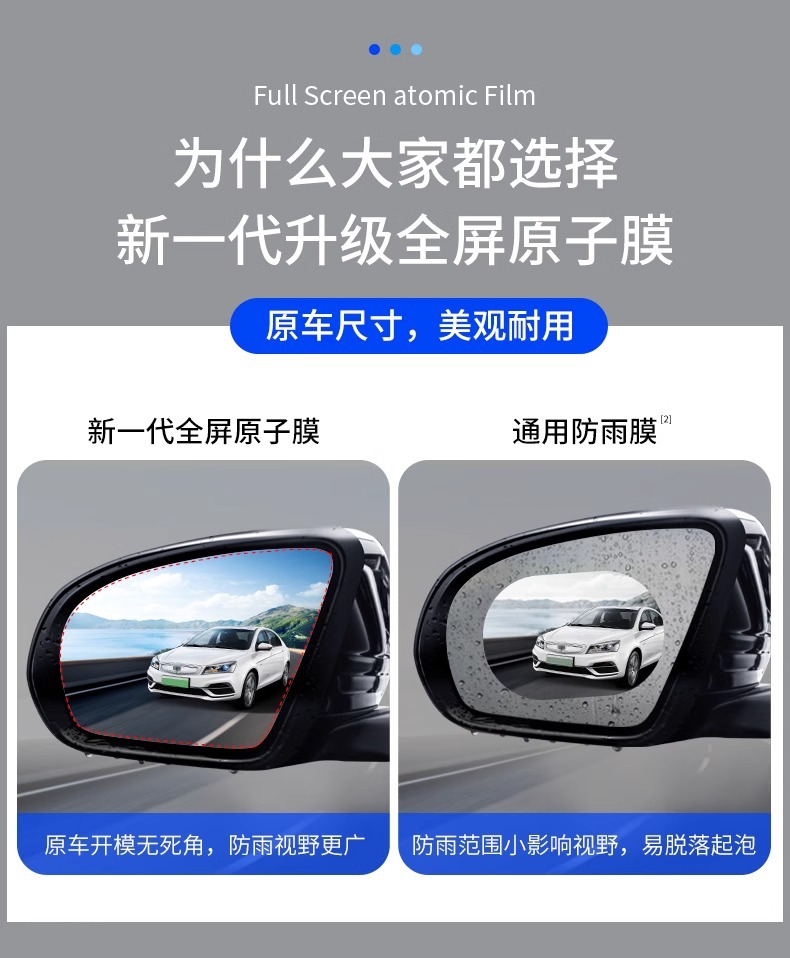 Rearview mirror rainproof film film reversing mirror reflective car artifact waterproof rainproof glass anti-fog rainy day