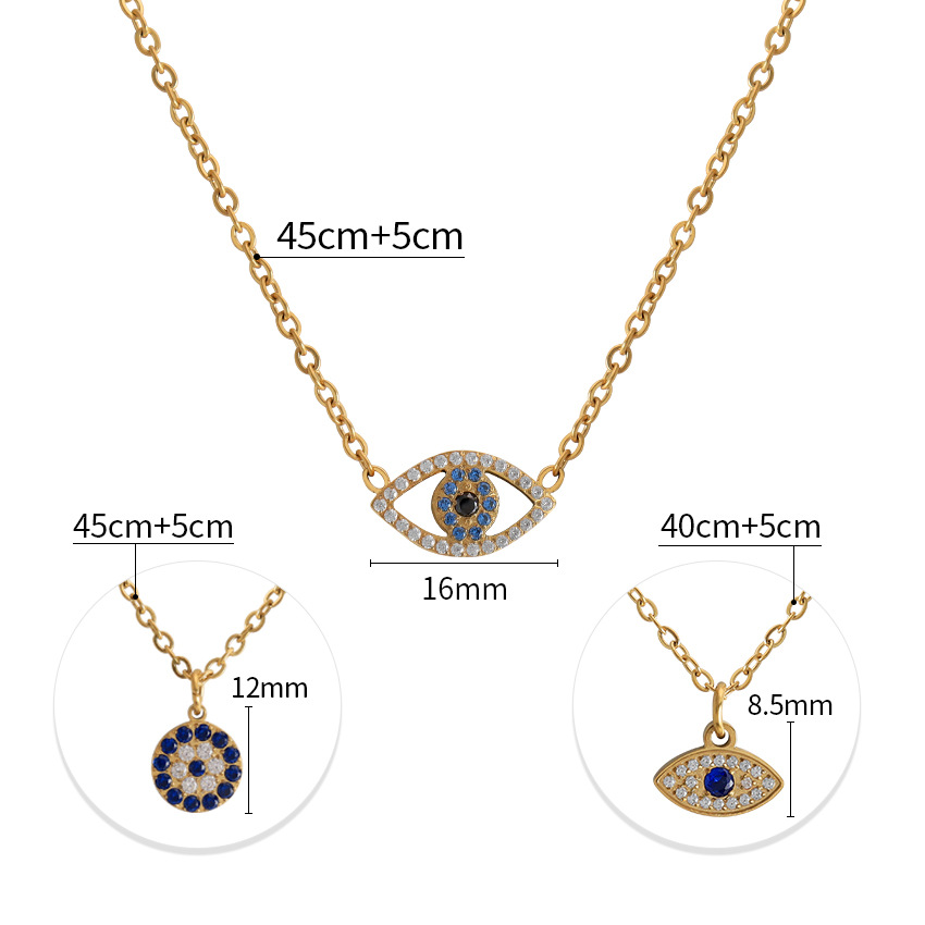 Women's Gender Plating Design Wholesale Jewelry Modern Style Classic Style Devil's Eye 304 Stainless Steel Plating Pendant Necklace