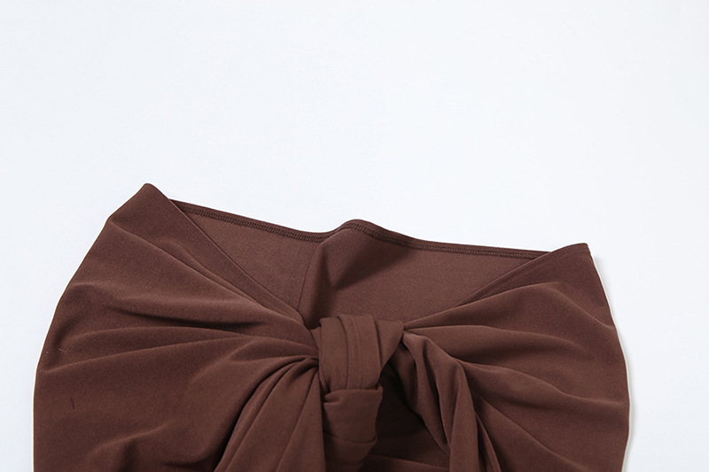Spring Women Clothing Personality Scarf Collar Slim Fit Twist Lace up Tube Top Dress Women