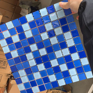Crystal Glass Mosaic Tile Small Piece Background Wall Toilet Pool Wall Stickers Self-adhesive Fish Pool Swimming Pool Puzzle