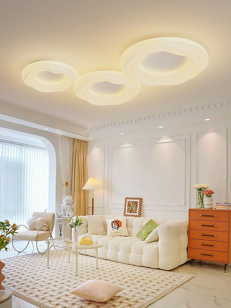 Cream style cookie ceiling lamp master bedroom lamp modern minimalist minimalist cloud dining room chandelier internet celebrity Zhongshan lamps