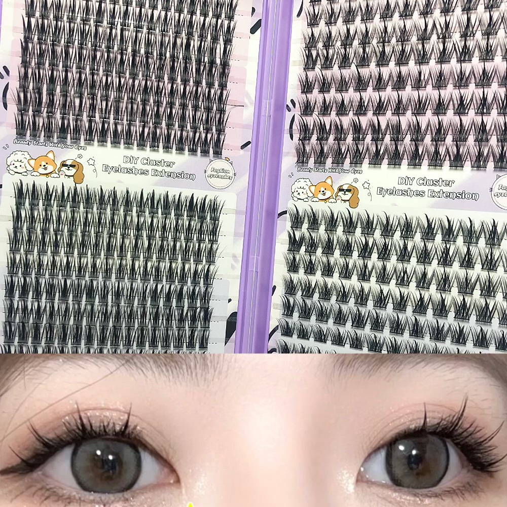 Serie de pestañas postizas transfronterizas Libro de pestañas de comercio exterior Pestañas postizas en inglés completas Pestañas postizas de gran capacidad, pelo segmentado de un solo racimo