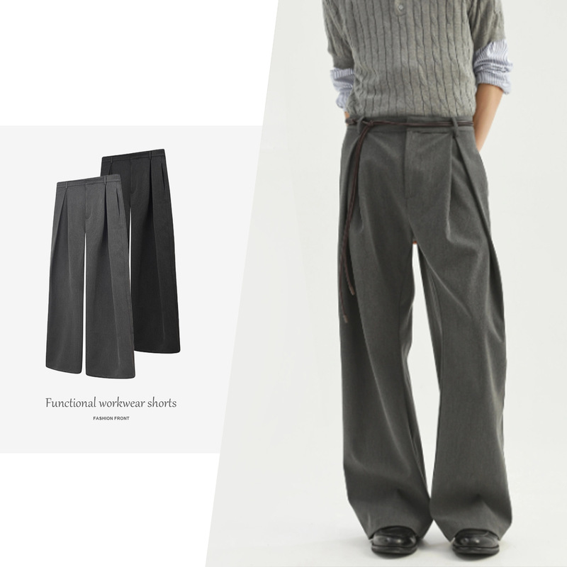 【Csmy】Stay the Night Three-Dimensional I-Shaped Pleated A-Line Silhouette Scimitar Tr Trousers Commuter Casual Pants 【Csmy】Stay the Night Three-Dimensional I-Shaped Pleated A-Line Silhouette Scimitar Tr Trousers Commuter Casual Pants