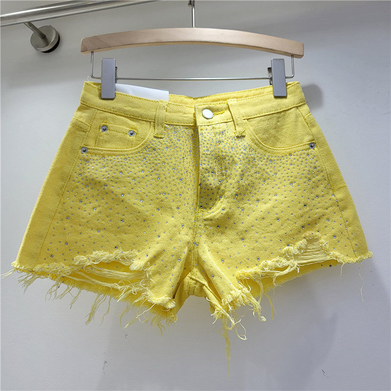 Shorts de Mezclilla con Pedrería y Pierna Ancha para Verano image 3