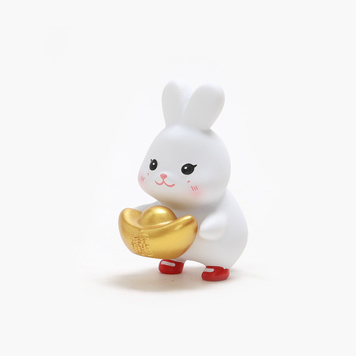 Yi Ming's Plump Girl Bunny Refrigerator Magnet: Cute 3D Stereo Resin Creative Magnetic Stickers—Wholesale Options