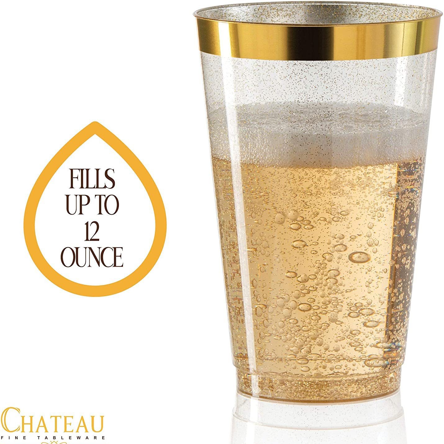 Fábrica al por mayor 12oz taza de plástico rosa de oro rosa Phnom Penh desechable banquete de boda Taza de borde de plata image 4