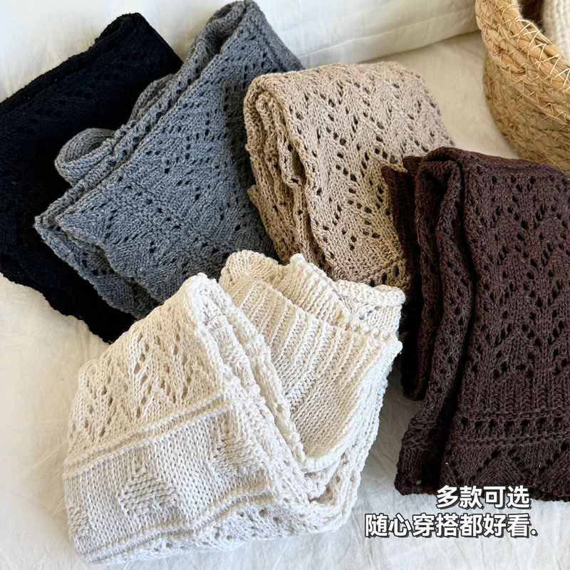 羊毛袜套女秋冬加厚保暖Y2K踩脚袜套针织镂空时尚潮流堆堆腿套|undefined