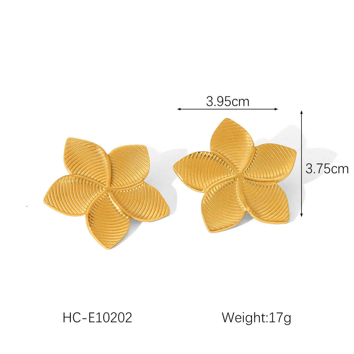 304 Stainless Steel Material PVD Coated 18K Gold Real Gold Plated Flower 304 Stainless Steel Vintage Style Waterproof Non Tarnish Drop Earrings Ear Studs