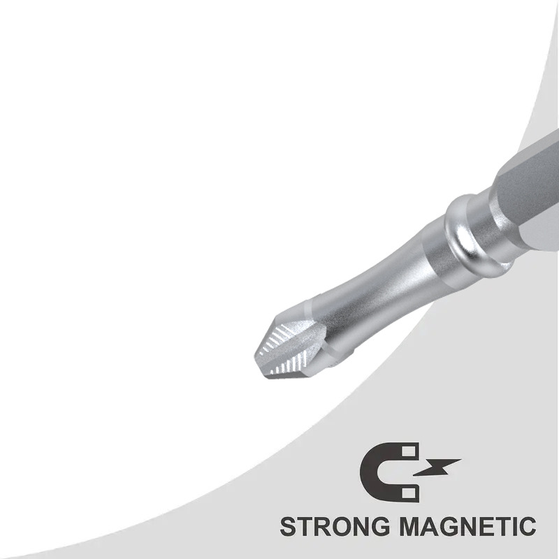 50mm PH2 Magnetic Screwdriver Bit Set - S2 Steel, 1/4" Shank