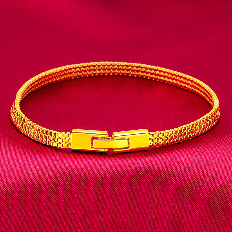 Vietnam sand gold girls fashion flat bracelet bracelet women's cross-border jewelry clasp fine bracelet wholesale multi-row bracelet