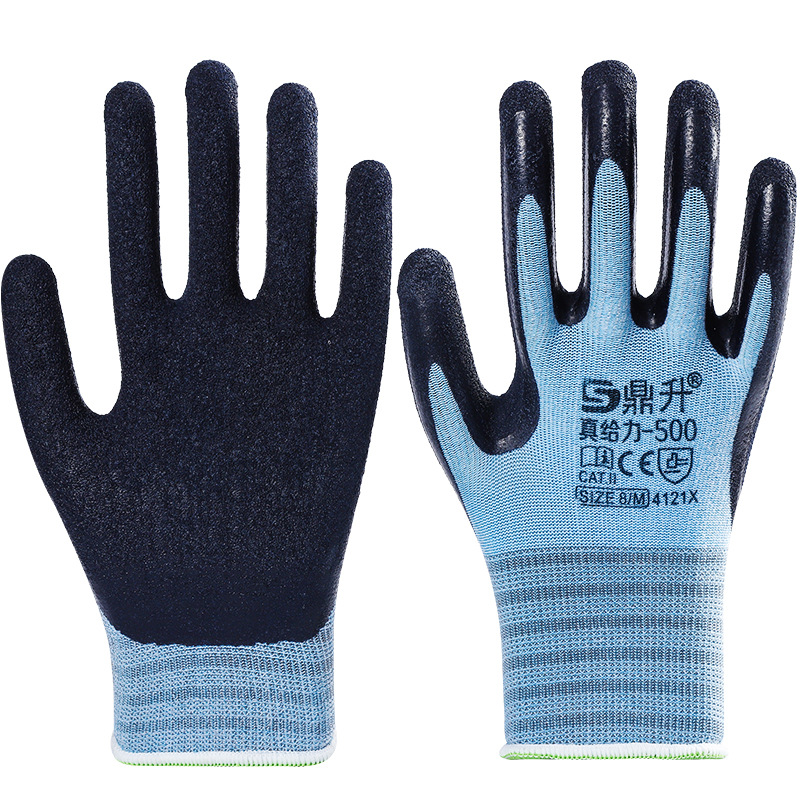 Guantes de protección laboral al por mayor gruesos anti-desgaste neumáticos antideslizantes guantes de goma de trabajo duro guantes de látex duraderos