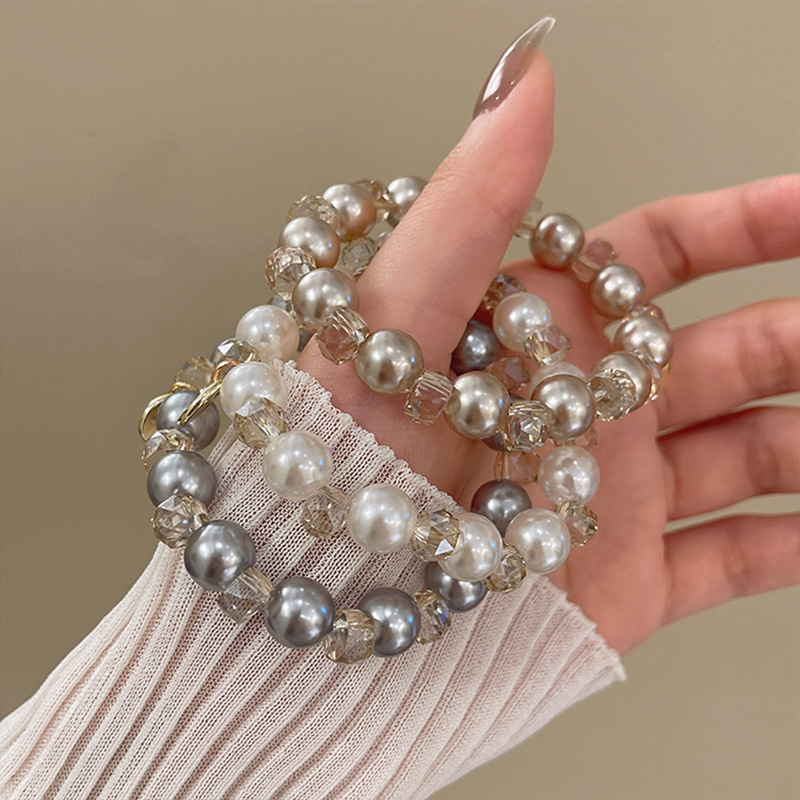 Bracelet dual-purpose ~ high-level feeling pearl rubber band women's hair rope high elastic durable head rope 2025 new high-end Bracelet dual-purpose ~ high-level feeling pearl rubber band women's hair rope high elastic durable head rope 2025 new high-end