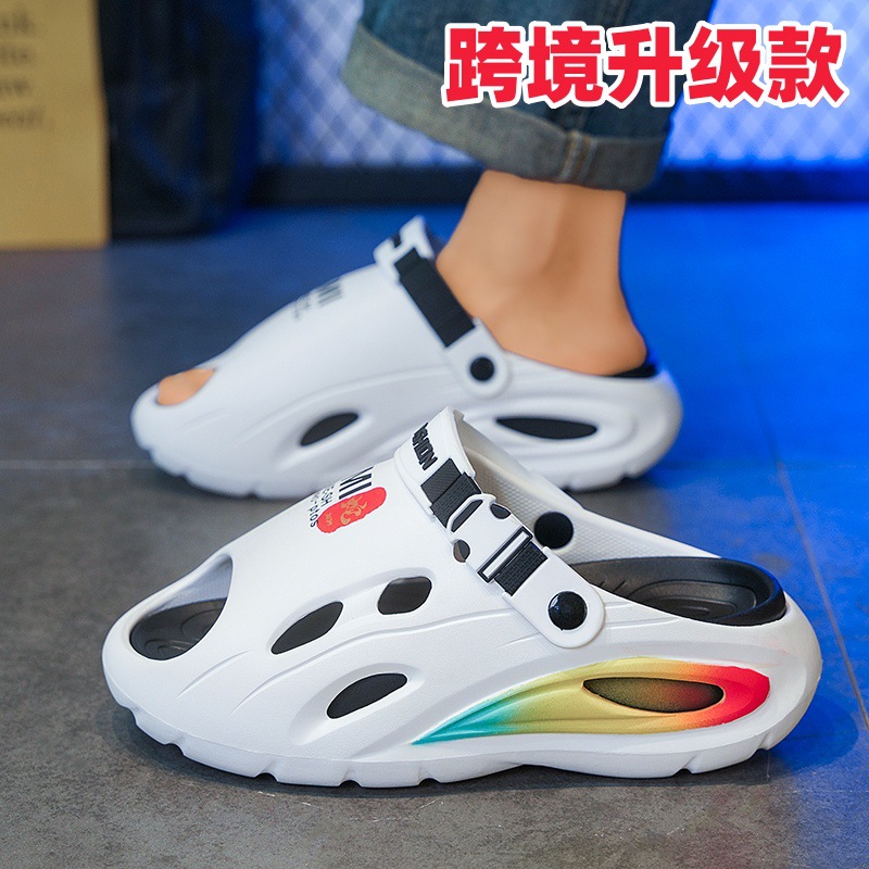 Zapatillas transfronterizas baño de verano para hombre ocio conducción de gran tamaño doble plataforma antideslizante playa sandalias deportivas al aire libre