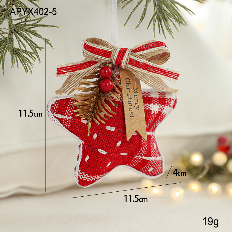 ファブリッククリスマスツリーペンダントニットぬいぐるみクリスマスペンダントペンダントリボンラブグローブブーツオーナメント装飾|undefined