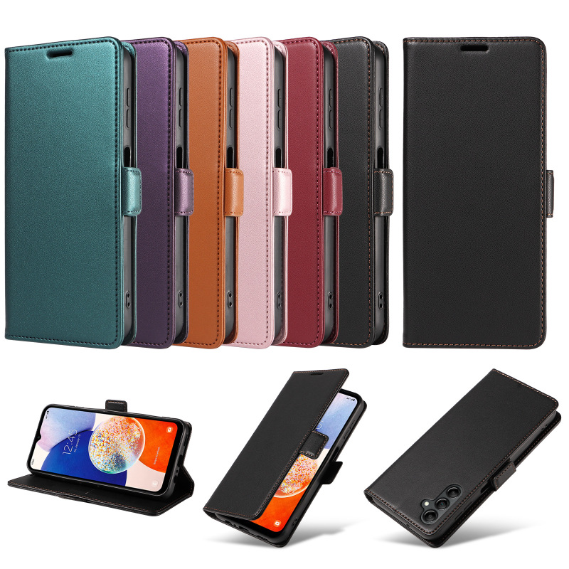 Suitable for Samsung A57 Phone Case, A17 Leather Case, Cross-Border A37 Flip Cover, Plain A16/A07 Protective Case, New Model