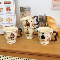 Artistic Ceramic Cup High-Rated Retro Mugs for Girls Office Home Drinking Cups Breakfast Coffee Cups