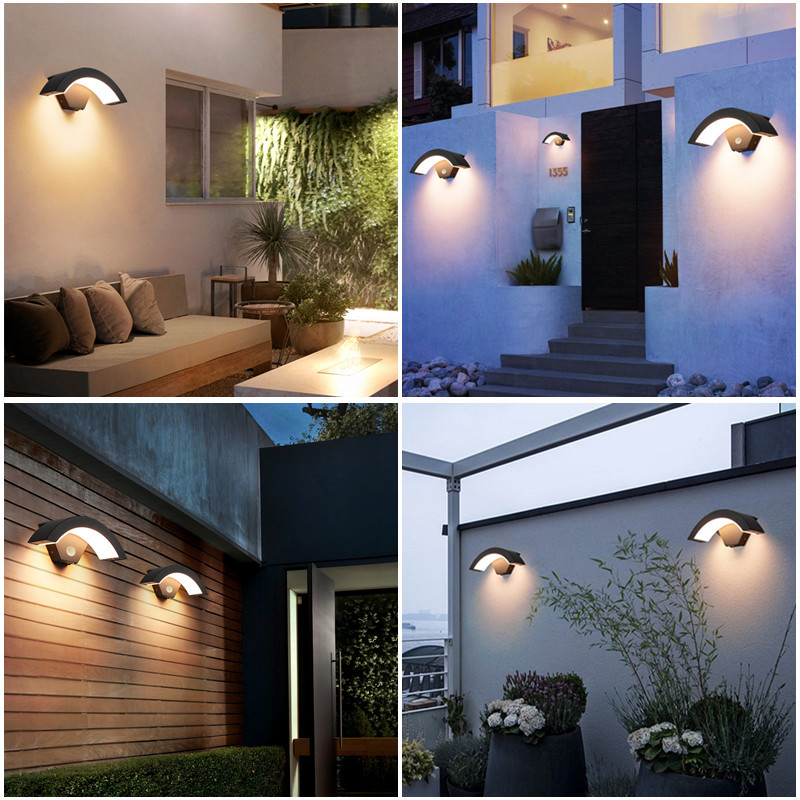 Lámpara de pared al aire libre impermeable al aire libre patio inducción balcón pared exterior escaleras pasillo puerta Super brillante iluminación LED lámpara de pared