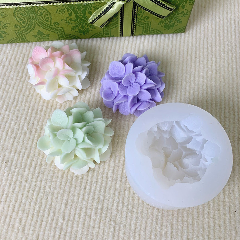 立体アジサイろうそくシリカゲル金型花拡香石膏氷石けん金型|undefined