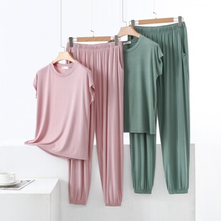 Modal Home Clothes Can Wear Loose Short-sleeved Pants Two-piece Set Women's Summer Thin Pajamas Pajamas Casual suit