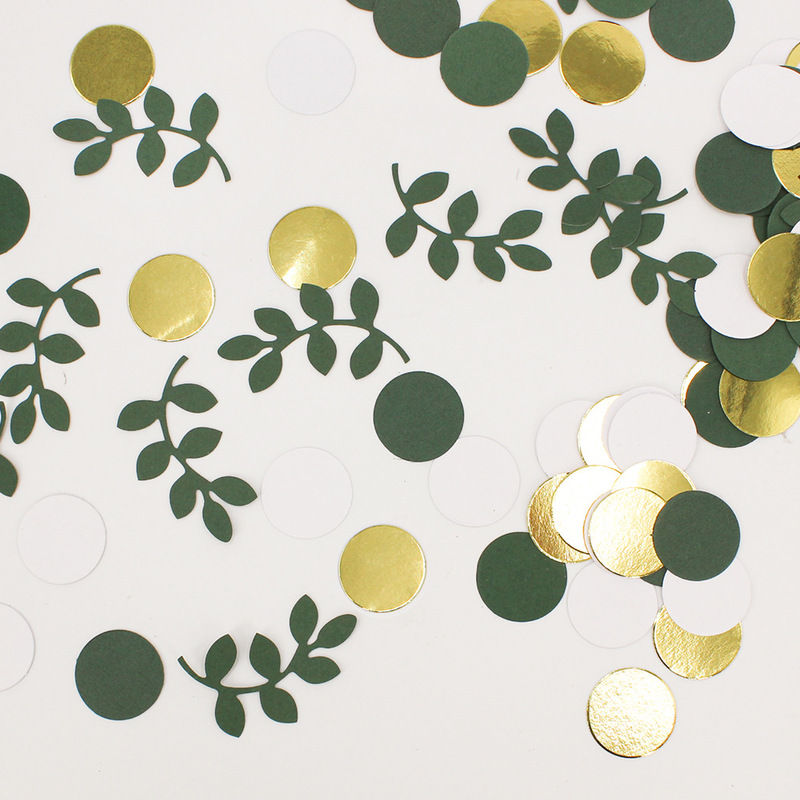 Cross-Border Theme Decoration Confetti Happy Birthday Leaf Birthday Party Tabletop Throw Confetti