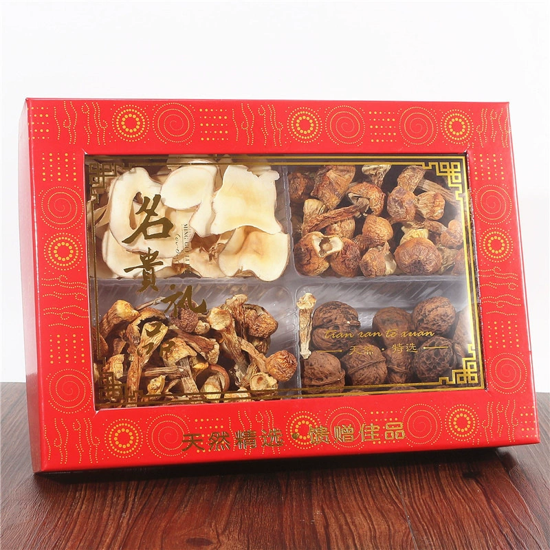 Наклейка на бумаге «Небо и земля», драгоценная твердая картонная коробка, цветочный клей, Ganoderma lucidum, matsutake, горные деликатесы, упаковка для сухих продуктов, подарочная коробка