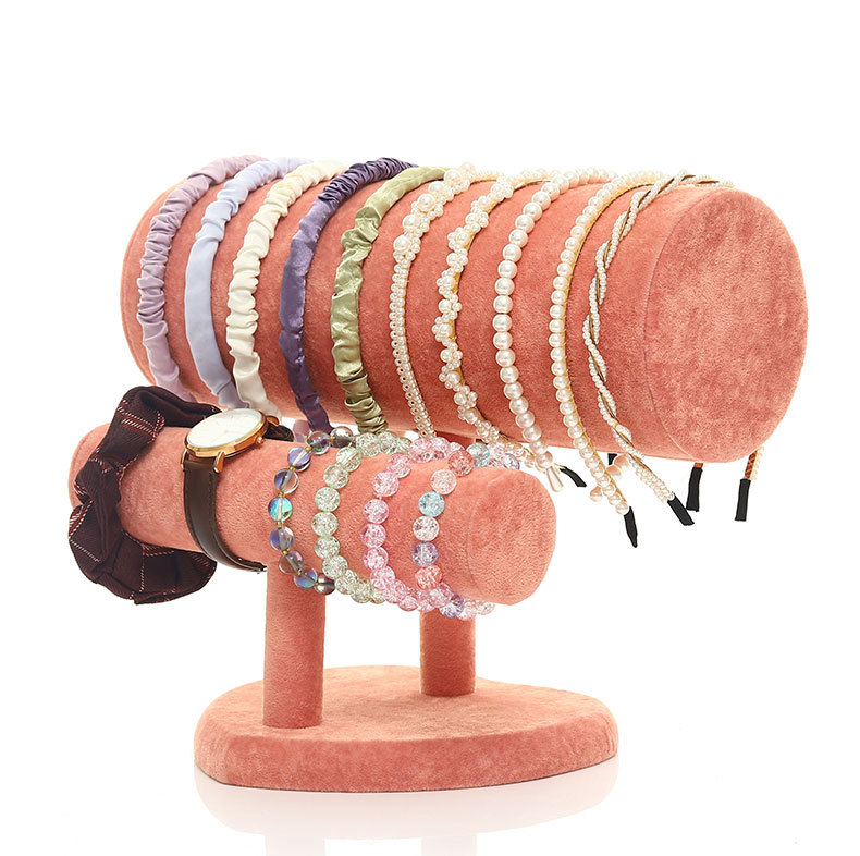 Nordic Style Solid Color Sponge Bamboo Flannel Jewelry Rack display picture 7