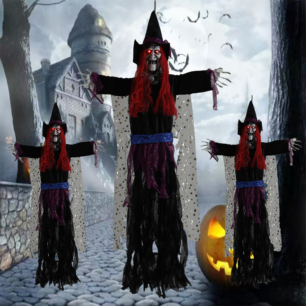 Halloween nuevo estilo noche oscura colmillos máscara de bruja Pascua máscara de terror bruja mujer peluca accesorios de vestir
