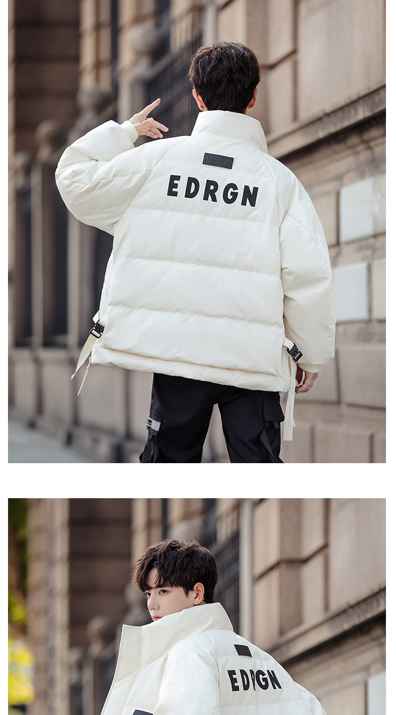 Vêtements pour hommes Veste d'hiver décontractée en coton et soie pour hommes épaissie 2023 nouveau style hiver ample marque tendance col montant veste courte pour hommes_voghion.com