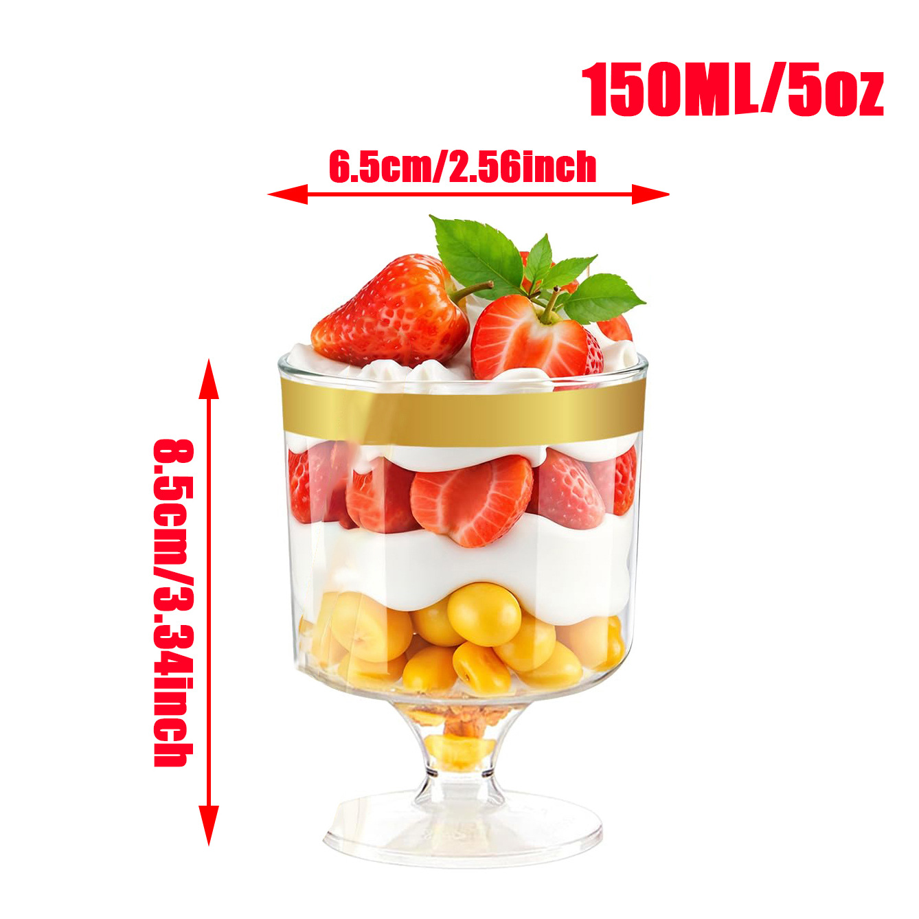 Gold rimmed wine glass 150ml