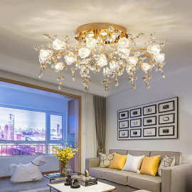 欧式led客厅灯卧室餐厅简约现代创意轻奢美式法式水晶吸顶灯家用