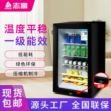 志高家用小型玻璃门透明冰箱展示柜小冰吧无霜冷藏冷冻节能冰柜