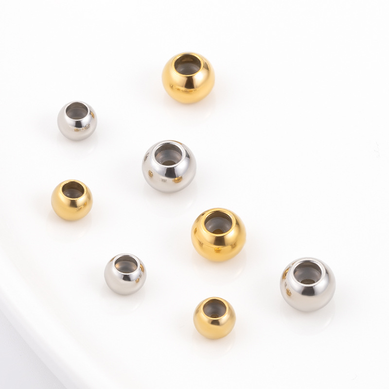 304 Stainless Steel Material 1 Piece 304 Stainless Steel Solid Color Jewelry Accessories Beads