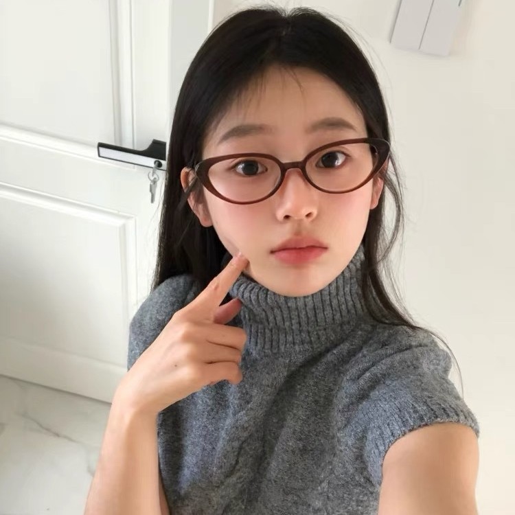 2025新款橘猫框架镜女可配近视度数装饰平光镜防蓝光复古素颜镜架