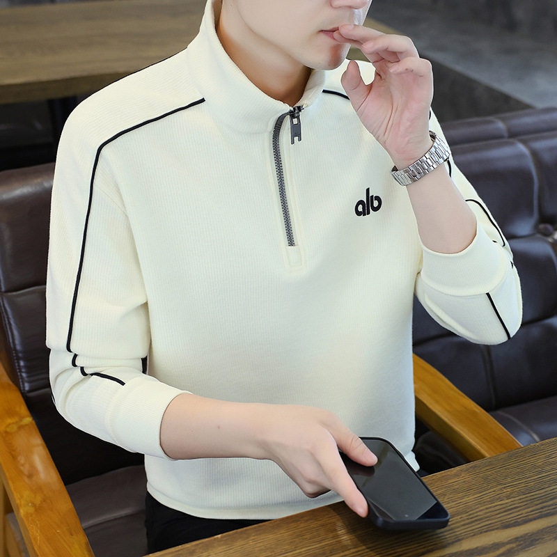 [King's Explosion] New Spring and Autumn Sweatshirt Men's Youth Stand Collar Half Zipper Loose Casual Men's Sweatshirt Jacket Trendy