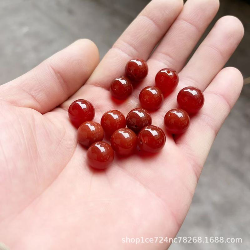 天然瑪瑙の半穴の丸い玉の雑石の散珠diy半製品のピアスの象眼部品のアクセサリーのビーズの卸売り|undefined