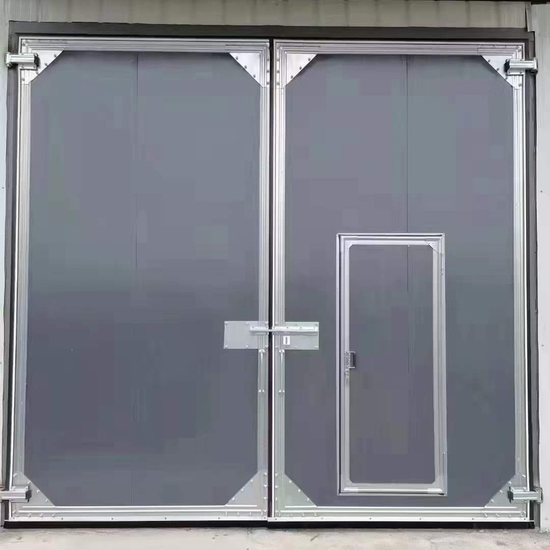 メーカー卸売工業現場倉庫平開扉カラー鋼門電動門工業障子|undefined