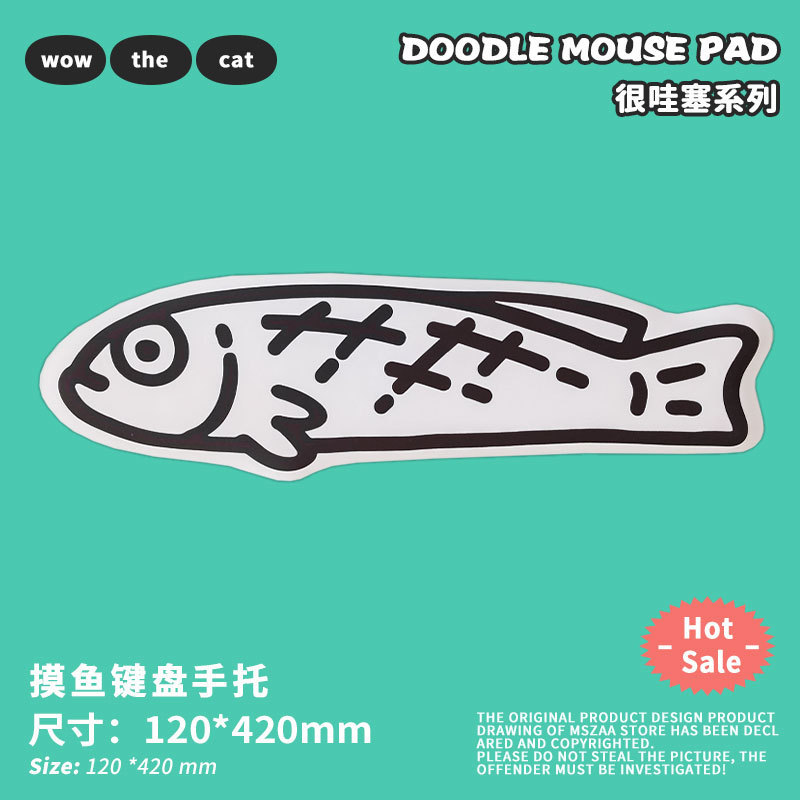 Cute y feliz pescar protector de muñeca almohadilla de ratón protector de muñeca teclado de mano almohadilla de teclado de oficina almohadilla de ratón para niñas