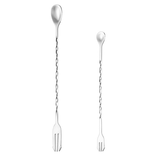304 stainless steel spoon, cocktail mixing spoon, coffee stirring spoon, milk tea spoon, bar double-headed long-handled spoon